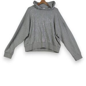 Socialite Womens Sweatshirt XL Gray Snake Skin Iridescent Hoodie Pullover NWT